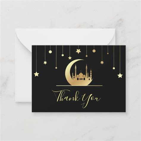 Black Gold Islamic Thank You Card