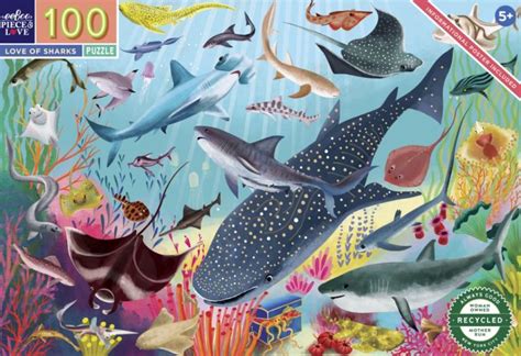 Eeboo 100 Pc Puzzle Love Of Shark Bobangles