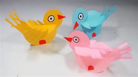Diy Beautiful Paper Bird Foreasy Crafts Easy Paper Birds Making