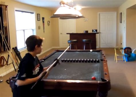 Kid Makes Amazing Pool Table Trick Shots