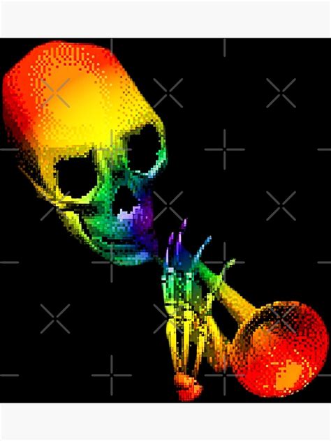 Rainbow Doot Doot Skeleton Poster By Meme Worthy Redbubble