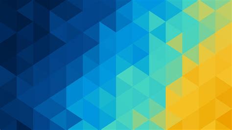 抽象的蓝色黄色三角形2017设计高清壁纸预览