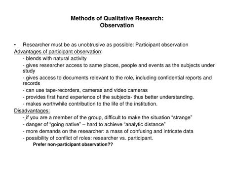 Ppt Methods Of Qualitative Research Observation Powerpoint