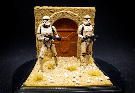 Custom Star Wars Tatooine Desert Action Figure Shelf Display Stand Base