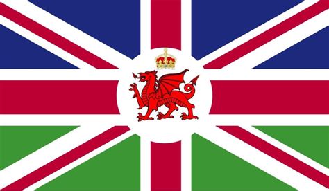 Uk Flag With Wales Included And A Crown Vexillology