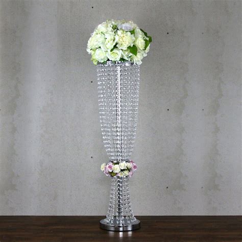 80cm Tall Crystal Table Centerpiece Silver Table Chandelier Flower