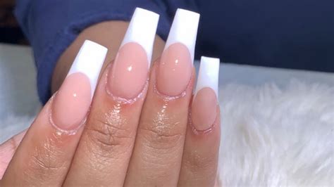 French Tip All Acrylic Nails Beginner Friendly Youtube
