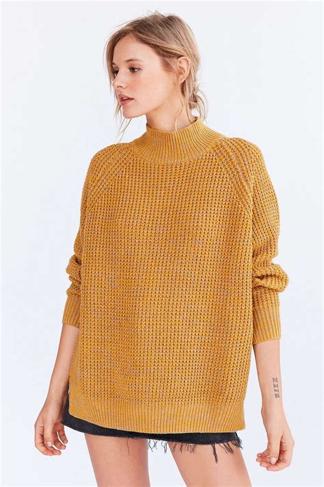 Bdg Waffle Knit Turtleneck Sweater Fw1617 Urban Outfitters Long
