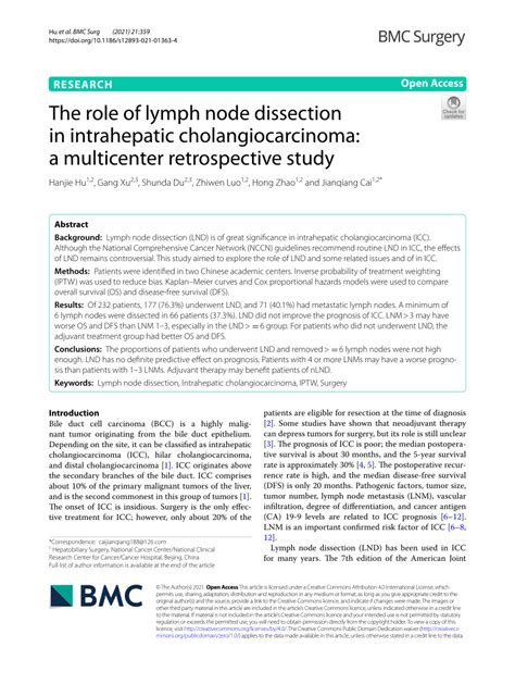 Pdf The Role Of Lymph Node Dissection In Intrahepatic