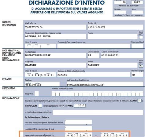 GA Gestione Dichiarazioni D Intento