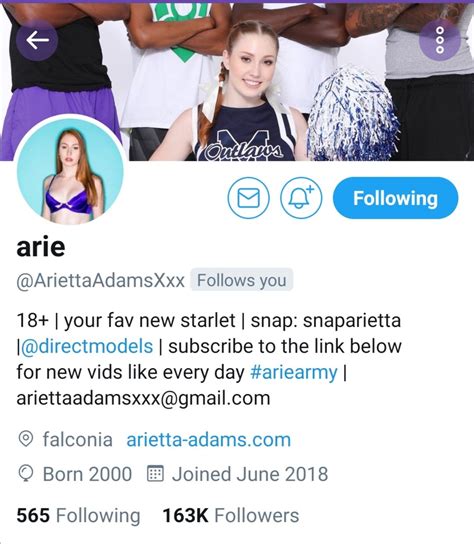 arietta adams fan page on twitter hi guys follow the official twitter of this beautiful and