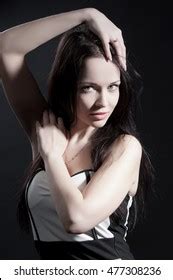 Beautiful Sexy Brunette Girl Posing On Shutterstock