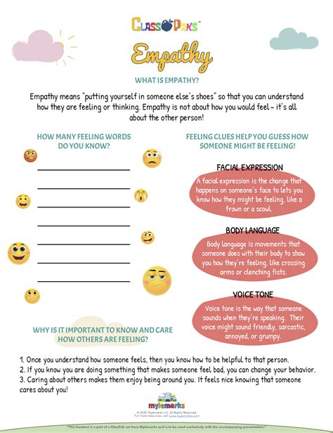 Empathy Lessons Worksheets Posters And Coloring Pages To Worksheets Library