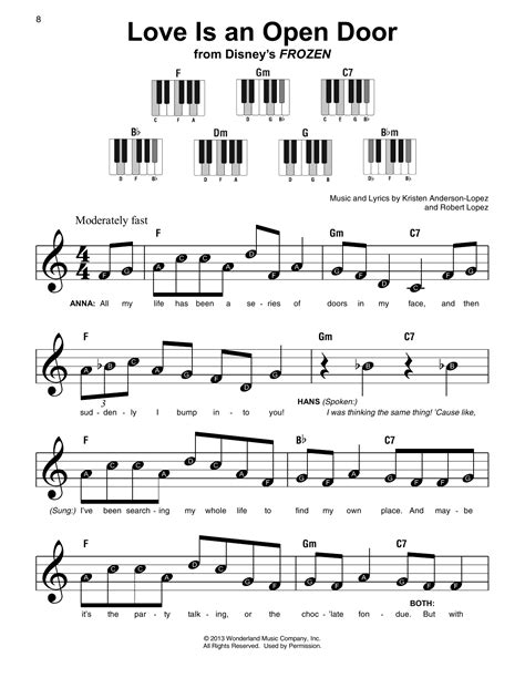 Free sheet piano music in pdf and midi, video and tutorials online. Love Is An Open Door (from Disney's Frozen) Sheet Music | Kristen Bell & Santino Fontana | Super ...