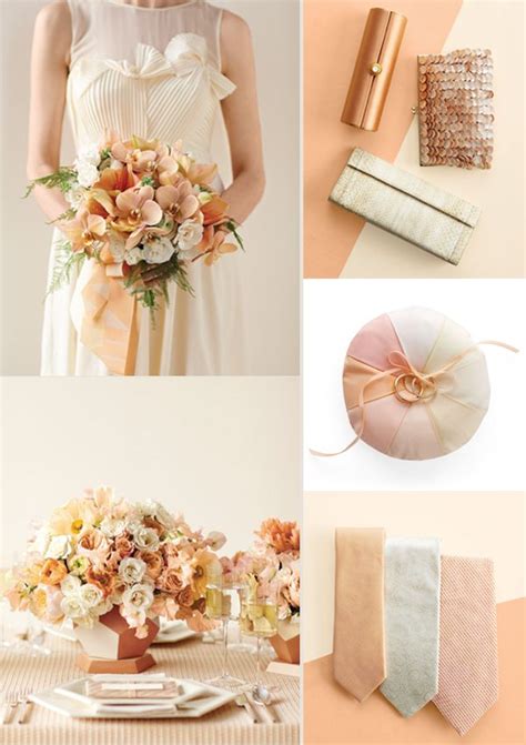 Wedding Inspiration Peaches And Cream With A Pop Of Black Onewed