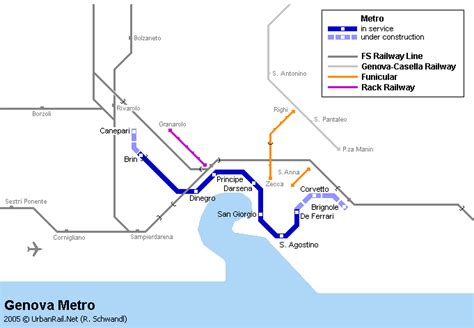 Metropolitana Mapa Del Metro De Genova Italia Mappa G