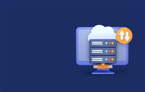 Premium Psd Cloud Storage Data Backup And Store 3d Server Icon
