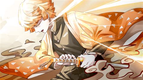 Demon Slayer Zenitsu Agatsuma With Sword 4k 5k Hd Anime Wallpapers Hd