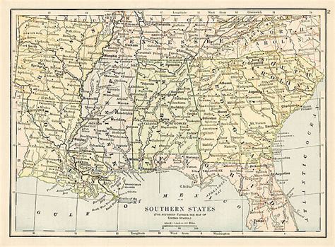 Map Of Southern States 1875 Photos Framed Prints Puzzles Posters