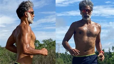Milind Soman Was Seen Running On The Road Shirtless People Remembered The Nude Photo Milind