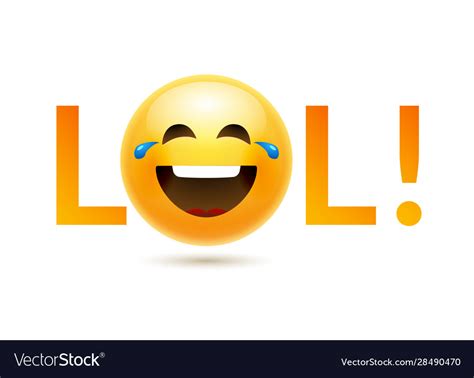 Golden Glitter Lol Text And Laugh Face Emoji Icon Stock Illustration