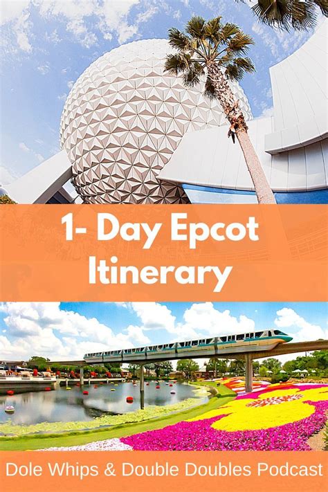 The Epcot Itinerary With Text That Reads 1 Day Epcot Itinerary