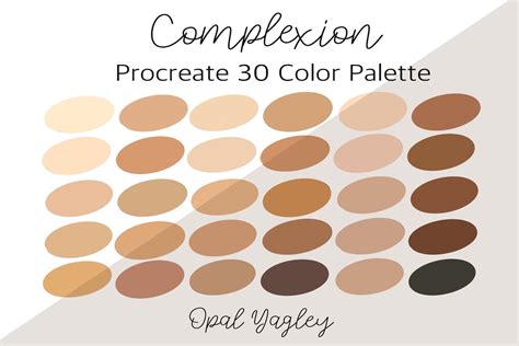 Digital Procreate Skin Color Palettes Swatches 120 Skin Color Swatches