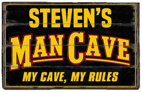 Personalized Man Cave Planked Wood Sign My Cave My Rules