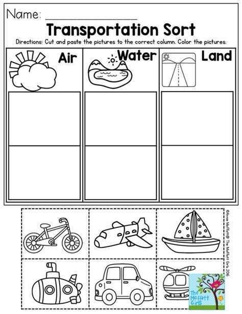 Transportation Sort Air Water Or Land Perfect For Preschool