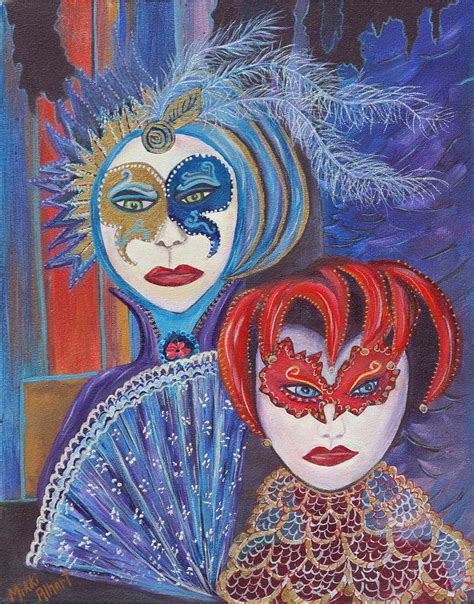 Venetian Masks Painting By Mikki Alhart Fine Art America