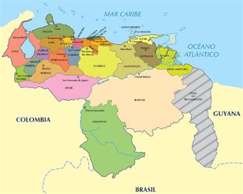 Mapa De Venezuela Con Sus Capitales