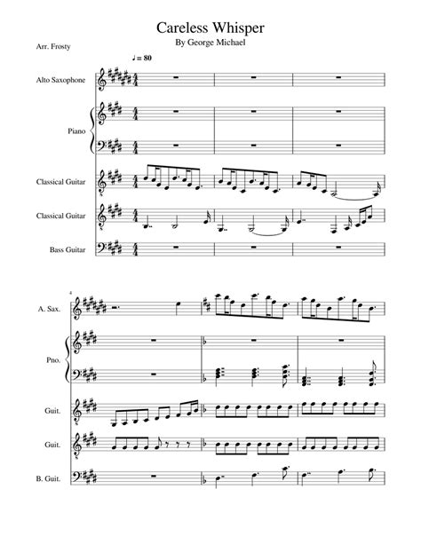 Download careless whisper (alto sax). Careless Whisper Sheet music for Piano, Alto Saxophone ...