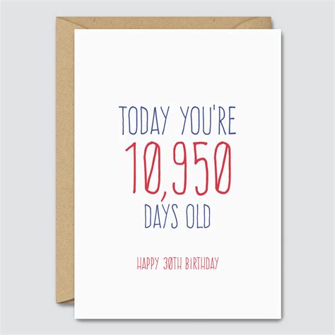 Funny 30th Birthday Card Messages Printable Templates Free