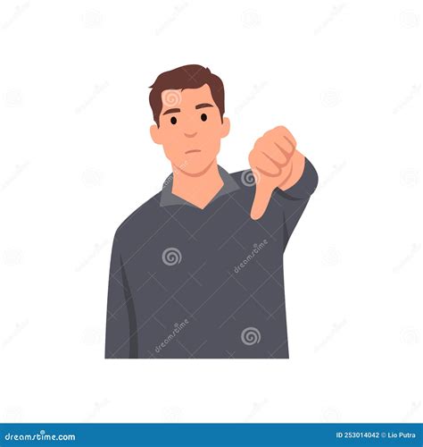 Young Man Showing Thumbs Down Sign Dislike Looks With Negative