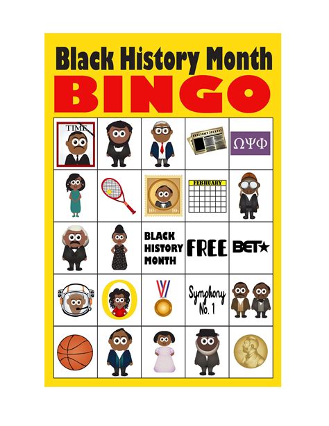 Black History Month Bingo 20 Cards Etsy