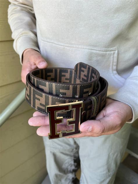 Fendi Fendi Belt Monogram Zucca Ff Logo 11538 Grailed