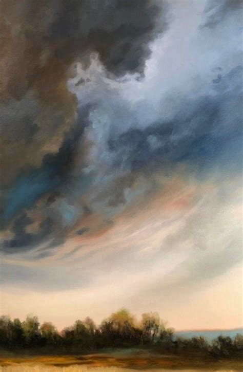 Storm Cloud Oil Painting By Ces Landscape Art Original Wall Decor