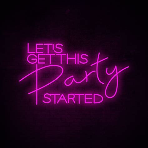 Lets Party Neon Sign Flex Lets Get This Party Etsy Uk