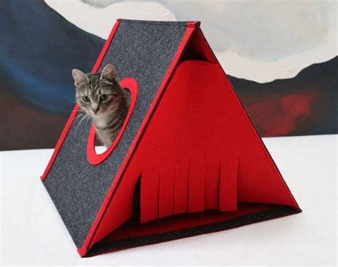 Cat House Size L Cat Bed Cat Cave Felt Cat House Cat Teepee Etsy