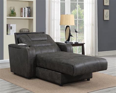 Power Chaise Gray Power Reclining Chaise Lounge Chair With Arms
