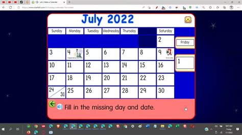 Lets Make A Calendar By Starfall July 2022 Calendar Updated At 71