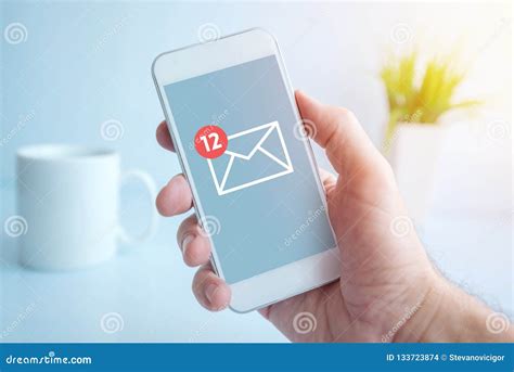 New Text Messages Notification On Smartphone Screen Stock Photo Image