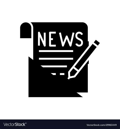 News Writing Black Icon Concept Royalty Free Vector Image