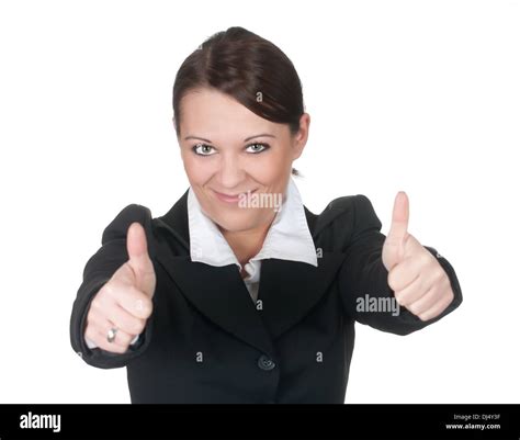 Businesswoman Shows Thumbs Up Stock Photo Alamy