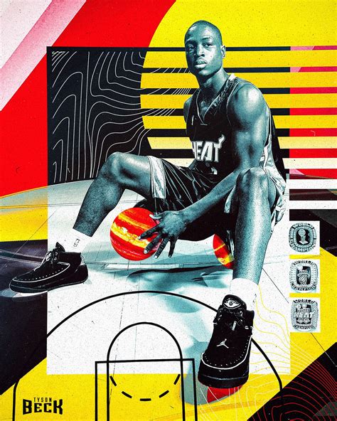 Artist Tyson Beck Dwyane Wade Retirement Artwork On Behance Sports