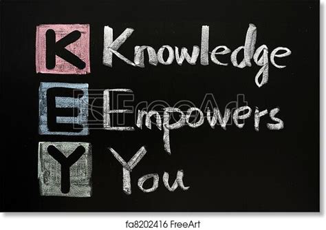 Free Art Print Of Key Acronym Knowledge Empowers You On A Blackboard