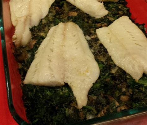 Baked Fish With Spinach Recipe