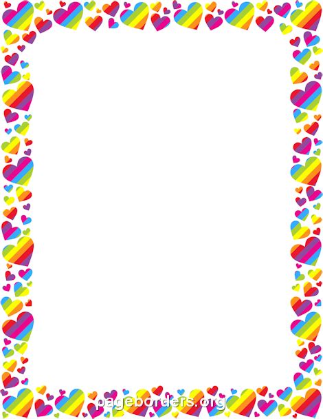 Rainbow Heart Border Clip Art Page Border And Vector Graphics