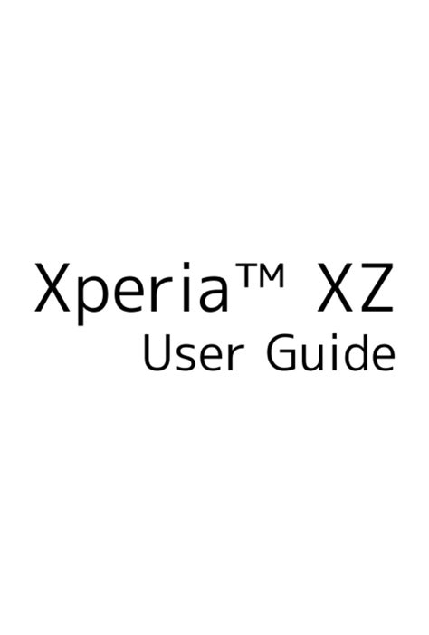 Sony Xperia Xz User Manual Pdf Download Manualslib