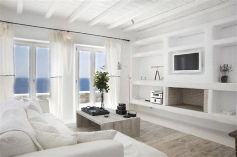 15 Serene All White Living Room Design Ideas Rilane